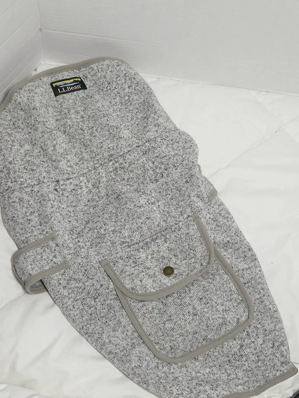 L.L.Bean Sweater Fleece Jacket Coat Large Dog Pocket Travel Outdoor Warm Ultraso
